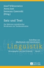 Image for Satz und Text : Zur Relevanz syntaktischer Strukturen zur Textkonstitution