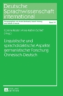 Image for Linguistische Und Sprachdidaktische Aspekte Germanistischer Forschung Chinesisch-Deutsch