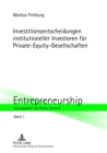 Image for Investitionsentscheidungen Institutioneller Investoren Fuer Private-Equity-Gesellschaften