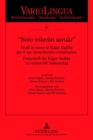 Image for Noio Volevan Savuar : Studi in Onore Di Edgar Radtke del Sessantesimo Compleanno Festschrift Fuer Edgar Radtke Zu Seinem 60. Geburtstag