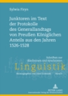 Image for Junktoren Im Text Der Protokolle Des Generallandtags Von Preußen Koeniglichen Anteils Aus Den Jahren 1526-1528