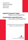 Image for Applied Linguistics Today: Research and Perspectives - Angewandte Linguistik heute: Forschung und Perspektiven