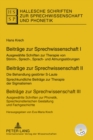 Image for Beitrage Zur Sprechwissenschaft I-III : Ausgewahlte Schriften Zur Therapie Von Stimm-, Sprech-, Sprach- Und Atmungsstoerungen