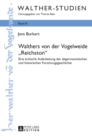 Image for Walthers von der Vogelweide Reichston : Eine kritische Aufarbeitung der altgermanistischen und historischen Forschungsgeschichte