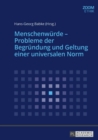 Image for Menschenwuerde - Probleme Der Begruendung Und Geltung Einer Universalen Norm