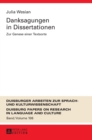 Image for Danksagungen in Dissertationen : Zur Genese einer Textsorte