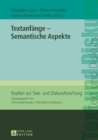 Image for Textanfaenge - Semantische Aspekte