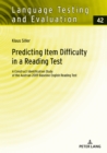 Image for Predicting Item Difficulty in a Reading Test