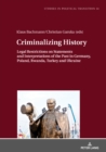 Image for Criminalizing History: Legal Restrictions on Statements and Interpretations of the Past in Germany, Poland, Rwanda, Turkey and Ukraine