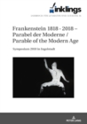 Image for Inklings - Jahrbuch Fuer Literatur Und Aesthetik: Frankenstein 1818 · 2018 - Parabel Der Moderne / Parable of the Modern Age. Symposium 2018 in Ingolstadt