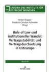 Image for Rule of Law und institutioneller Wandel: Vertragsstabilitaet und Vertragsdurchsetzung in Osteuropa