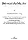 Image for Related Party Transactions Im Lichte Der Aktionaersrechterichtlinie - Die Auswirkungen Der Aktionaersrechterichtlinie Auf Das Deutsche Aktien(konzern)recht