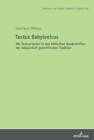 Image for Textus Babylonicus : Die Textvarianten in den biblischen Handschriften der babylonisch-jemenitischen Tradition