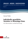Image for Individuelle Sprachliche Variation in Whatsapp-Chats