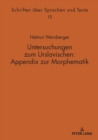 Image for Untersuchungen zum Urslavischen : Appendix zur Morphematik