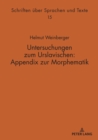 Image for Untersuchungen zum Urslavischen: Appendix zur Morphematik