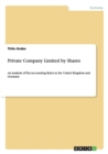 Image for Private Company Limited by Shares : An Analysis of Tax Accounting Rules in the United Kingdom and Germany