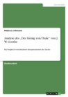 Image for Analyse des &quot;Der Koenig von Thule von J. W. Goethe