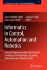 Image for Informatics in Control, Automation and Robotics : Selected Papers from the International Conference on Informatics in Control, Automation and Robotics 2008