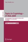 Image for Topics in Cryptology - CT-RSA 2009