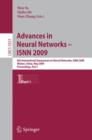 Image for Advances in Neural Networks - ISNN 2009 : 6th International Symposium on Neural Networks, ISNN 2009 Wuhan, China, May 26-29, 2009 Proceedings, Part I