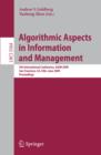 Image for Algorithmic Aspects in Information and Management: 5th International Conference, AAIM 2009, San Francisco, CA, USA, June 15-17, 2009, Proceedings