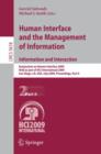 Image for Human Interface and the Management of Information. Information and Interaction