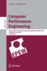 Image for Computer Performance Engineering: 6th European Performance Engineering Workshop, EPEW 2009 London, UK, July 9-10, 2009 Proceedings