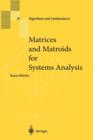 Image for Matrices and Matroids for Systems Analysis