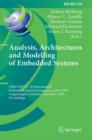 Image for Analysis, Architectures and Modelling of Embedded Systems