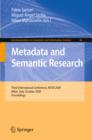 Image for Metadata and Semantic Research: Third International Conference, MTSR 2009, Milan, Italy, October 1-2, 2009. Proceedings