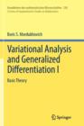 Image for Variational Analysis and Generalized Differentiation I