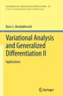Image for Variational analysis and generalized differentiationII,: Applications