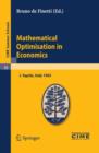 Image for Mathematical Optimisation in Economics