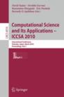 Image for Computational Science and Its Applications - ICCSA 2010