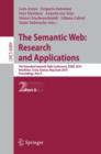 Image for The Semantic Web: Research and Applications : 7th European Semantic Web Conference, ESWC 2010, Heraklion, Crete, Greece, May 30 - June 3, 2010, Proceedings, Part II