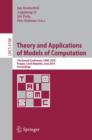 Image for Theory and Applications of Models of Computation : 7th Annual Conference, TAMC 2010, Prague, Czech Republic, June 7-11, 2010. Proceedings