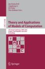 Image for Theory and Applications of Models of Computation: 7th Annual Conference, TAMC 2010, Prague, Czech Republic, June 7-11, 2010. Proceedings : 6108