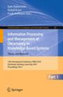 Image for Information Processing and Management of Uncertainty in Knowledge-Based Systems