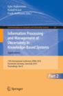 Image for Information Processing and Management of Uncertainty in Knowledge-Based Systems