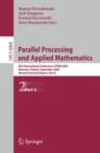 Image for Parallel Processing and Applied Mathematics, Part II : 8th International Conference, PPAM 2009, Wroclaw, Poland, September 13-16, 2009, Proceedings