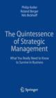 Image for The quintessence of strategic management  : what you really need to know to survive in business