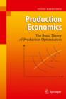 Image for Production economics  : the basic theory of production optimisation