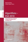 Image for Algorithms - ESA 2010: 18th Annual European Symposium, Liverpool, UK, September 6-8, 2010, Proceedings : 6346