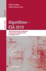 Image for Algorithms -- ESA 2010, Part II: 18th Annual European Symposium, Liverpool, UK, September 6-8, 2010, Proceedings