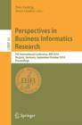Image for Perspectives in Business Informatics Research: 9th International Conference, BIR 2010, Rostock, Germany, September 29--October 1, 2010, Proceedings