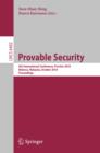 Image for Provable Security: 4th International Conference, ProvSec 2010, Malacca, Malaysia, October 13-15, 2010, Proceedings. (Security and Cryptology)