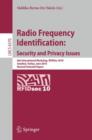 Image for Radio Frequency Identification: Security and Privacy Issues : 6th International Workshop, RFIDSec 2010, Istanbul, Turkey, June 8-9, 2010, Revised Selected Papers