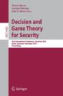 Image for Decision and Game Theory for Security : First International Conference, GameSec 2010, Berlin, Germany, November 22-23, 2010. Proceedings