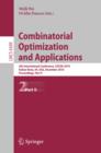 Image for Combinatorial Optimization and Applications: 4th International Conference, COCOA 2010, Kailua-Kona, HI, USA, December 18-20, 2010, Proceedings, Part II : 6509